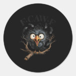 Funny Black Crow Black Bird Funny Crow Halloween  Classic Round Sticker