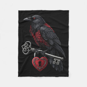 Funny Black Crow Black Bird Funny Crow Valentines  Fleece Blanket