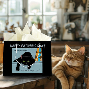 Funny Black Cute Best Cat Dad Father’s Day Large Gift Bag