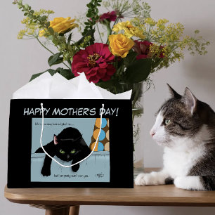 Funny Black Cute Best Cat Mom Mother’s Day Large Gift Bag