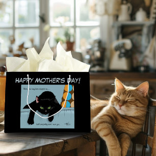 Funny Black Cute Best Cat Mom Mother’s Day Large Gift Bag