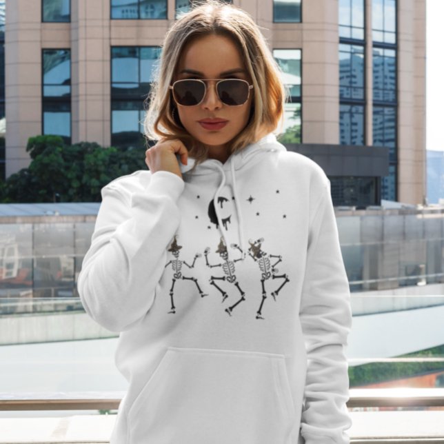 Funny black Dancing Skeleton halloween witch hat Hoodie (Creator Uploaded)