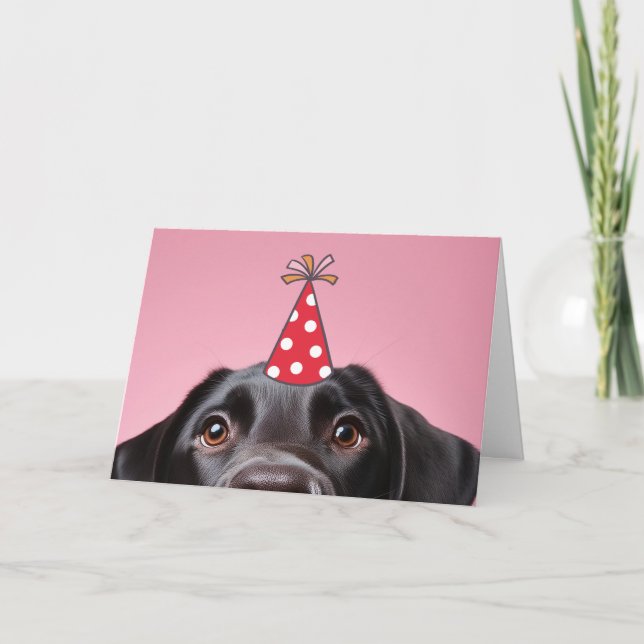 Funny Black Dog Birthday Card Greeting Cute (Front)