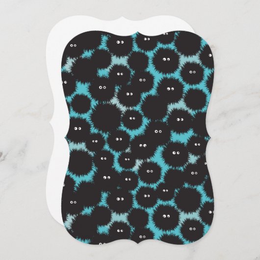 Funny black fluffy monsters  (Front/Back)