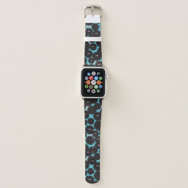 Funny black fluffy monsters  apple watch band (Front)