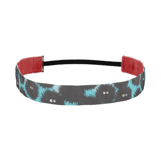 Funny black fluffy monsters  athletic headband (Front)