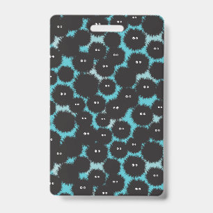 Funny black fluffy monsters  badge