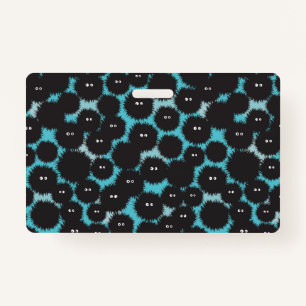 Funny black fluffy monsters badge