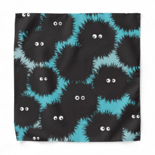 Funny black fluffy monsters bandana