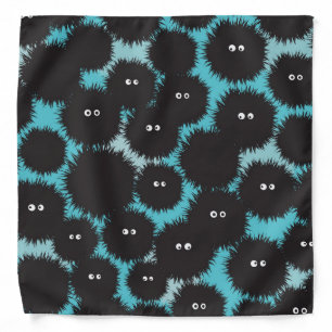 Funny black fluffy monsters bandana