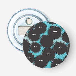 Funny black fluffy monsters bottle opener