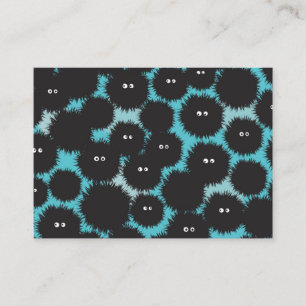 Funny black fluffy monsters enclosure card