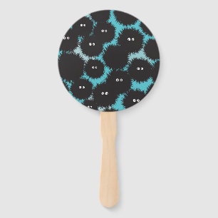 Funny black fluffy monsters  hand fan