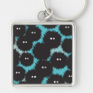 Funny black fluffy monsters  keychain
