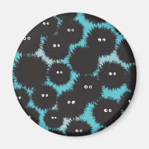 Funny black fluffy monsters magnet