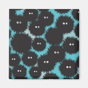 Funny black fluffy monsters  magnet