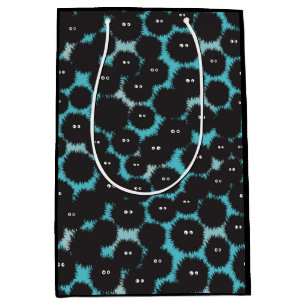 Funny black fluffy monsters medium gift bag