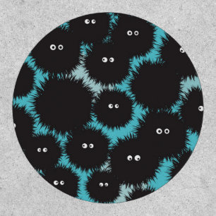 Funny black fluffy monsters  patch
