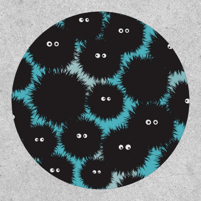 Funny black fluffy monsters  patch (Front)