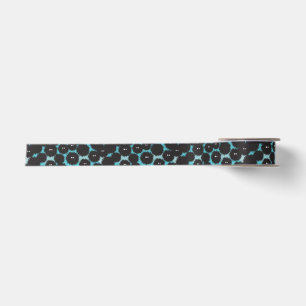 Funny black fluffy monsters satin ribbon