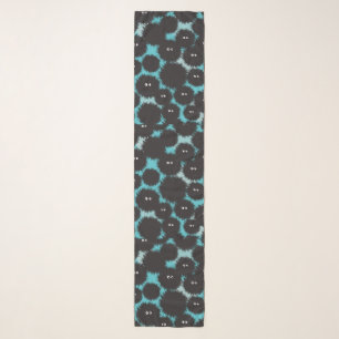 Funny black fluffy monsters scarf