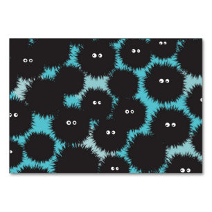 Funny black fluffy monsters  table number