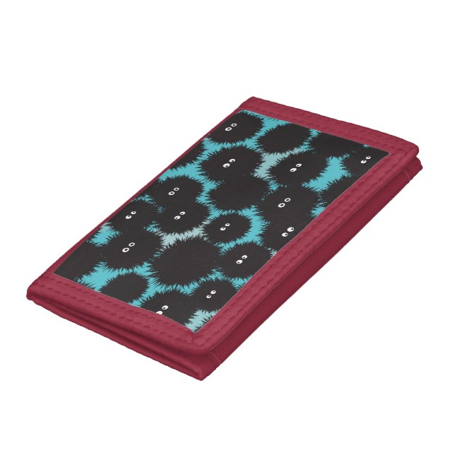 Funny black fluffy monsters  trifold wallet (Bottom)