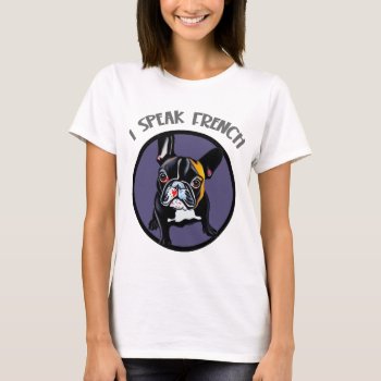 Funny Black French Bulldog Dog French T-shirt by Petspower at Zazzle