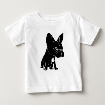 Funny Black French Bulldog Puppy Dog Baby T-shirt by Petspower at Zazzle