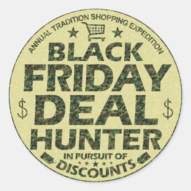 Funny Black Friday Deal Hunter Discount Shoppers Classic Round