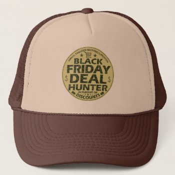 Funny Black Friday Deal Hunter Shopping Trucker Hat by FunnyTShirtsAndMore at Zazzle
