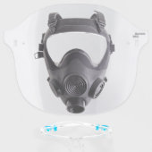 Funny Black Gas Mask Face Shield (Front w/Glasses)
