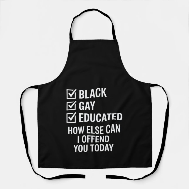 Funny Black Gay Pride Support LGBTQ Rights Apron (Front)