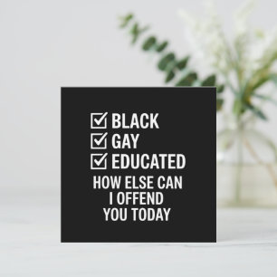 Funny Black Gay Pride Support LGBTQ Rights Invitation