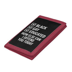 Funny Black Gay Pride Support LGBTQ Rights Trifold Wallet