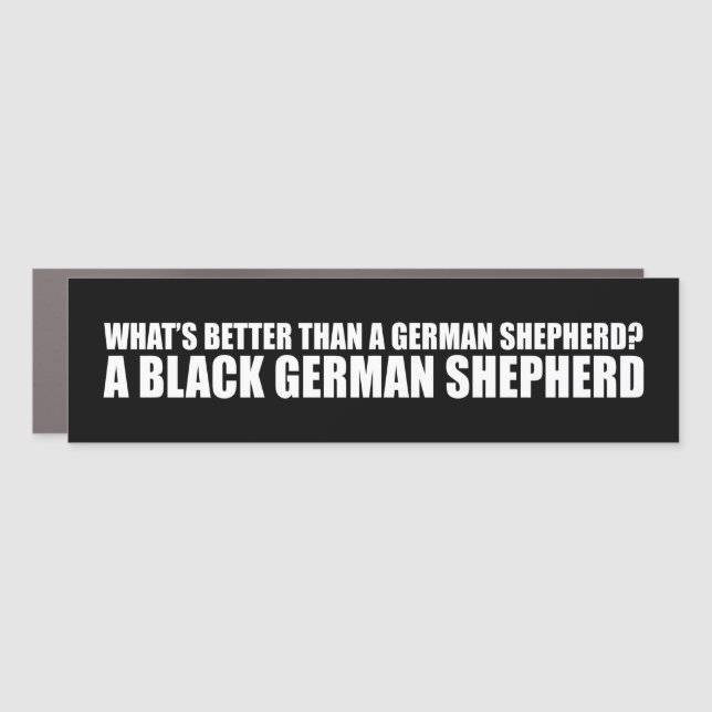 Funny Black German Shepherd Car Magnet (Front)