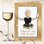 Funny Black Gold Ethnic Glitter 80th Birthday Card<br><div class="desc">Celebrate that special someone's 80th (or any age)  birthday with a champagne toast!  This classy,  bold and glam card will put a smile on her face. The inside message lets her know that you wish her "many more"</div>