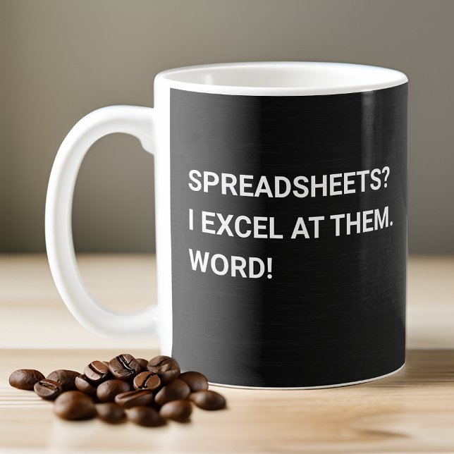 Funny Black Gradient Spreadsheet Coffee Mug (Creator Uploaded)
