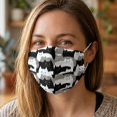 Funny Black, Gray and White Kitty Cats Adult Cloth Face Mask