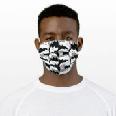 Funny Black, Gray and White Kitty Cats Adult Cloth Face Mask (Worn)