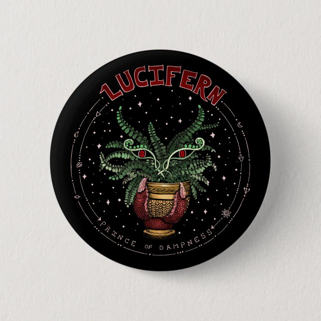 Funny Black Halloween 2022 Plant Demon Lucifern Button (Front)