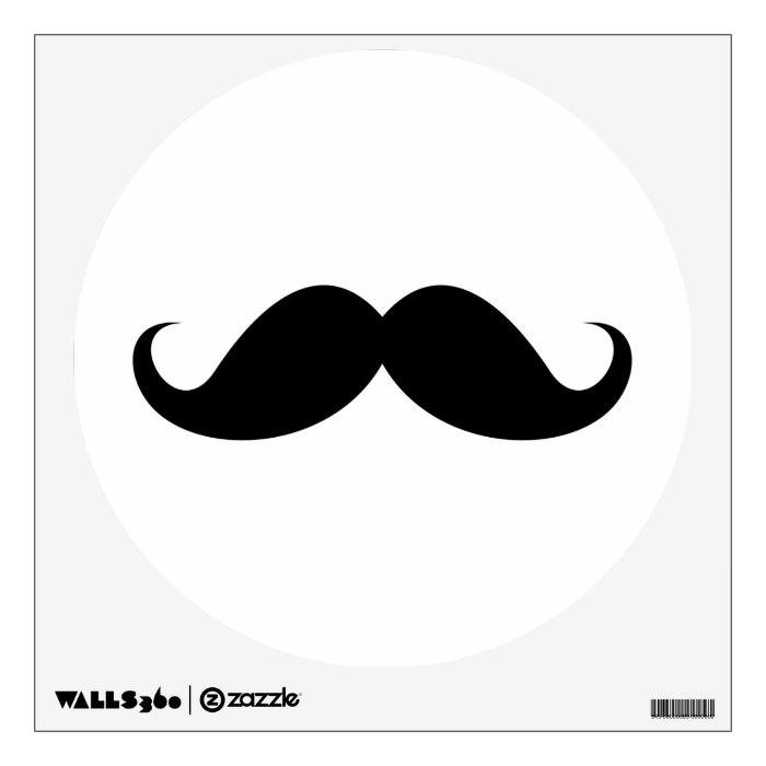 Funny black handlebar mustache trendy hipster room graphics