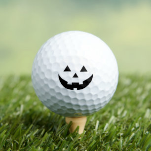 Funny black Jack o lantern spooky cute Halloween Golf Balls