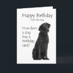 Funny Black Lab Birthday Humor Card<br><div class="desc">Celebrate a birthday with a clever, lighthearted greeting made for Black Labrador lovers. This birthday design features a Black Lab with a playful setup on the front that dog people instantly relate to. Front message asks, “How does a dog buy a birthday card?” followed by the inside punchline, “Let’s just...</div>