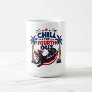 Funny Black Lab Chill the Fourth Out Patriotic Dog Coffee Mug