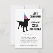Funny Black Lab Dog Birthday Party Invitation (Front)