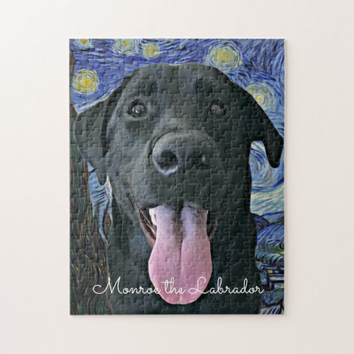 Funny Black Lab Personalized Photo  Text Jigsaw Puzzle