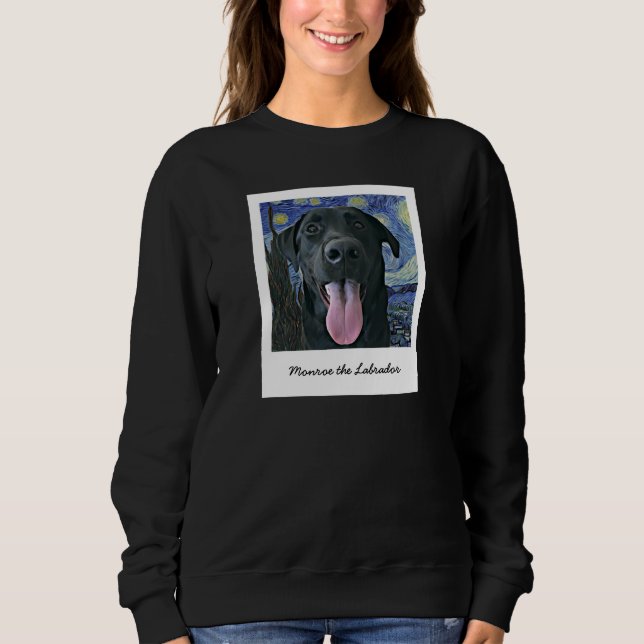 Funny Black Lab Pet Personalized Photo and Text  Sweatshirt (Front)
