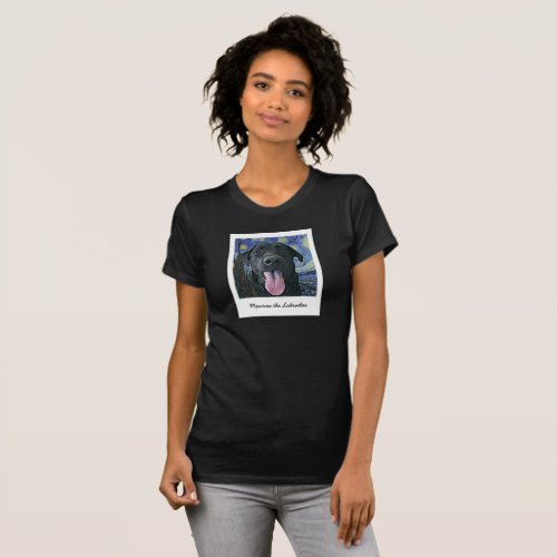 Funny Black Lab Pet Personalized Photo and Text  T_Shirt