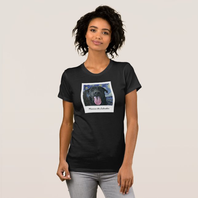 Funny Black Lab Pet Personalized Photo and Text  T-Shirt (Front Full)